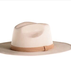 Anthropologie ASN The Blanco White Vegan Suede Fedora Hat One Size